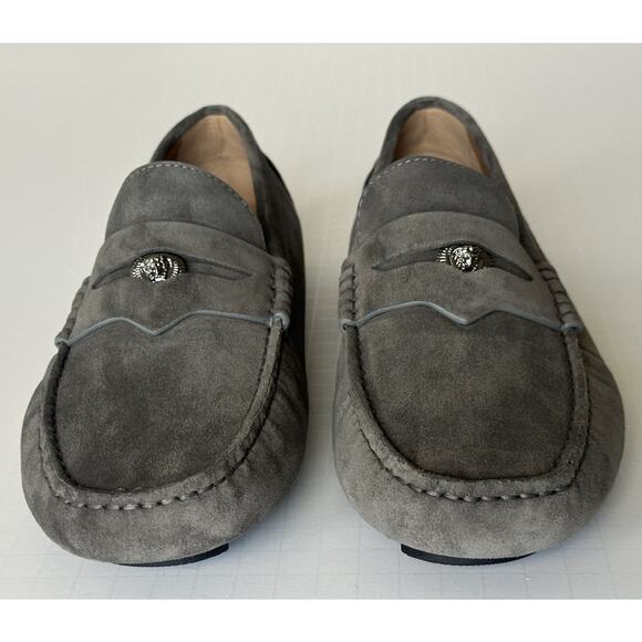 VERSACE Medusa Men\'s Charcoal Suede Driver Shoes 9 US (42 Euro) Italy 1013960 main image 16